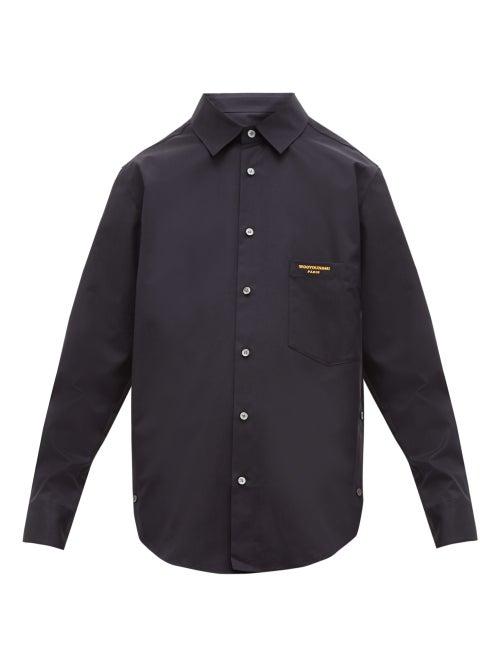 Matchesfashion.com Wooyoungmi - Logo Embroidered Cotton Shirt - Mens - Navy