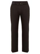 Matchesfashion.com Prada - Belted Cropped Crepe Trousers - Womens - Black