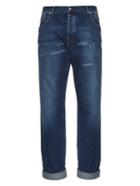 Mcq Alexander Mcqueen Distressed Straight-leg Cotton Jeans