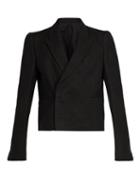Matchesfashion.com Rick Owens - Cropped Double Breasted Camel Hair Blend Blazer - Mens - Black