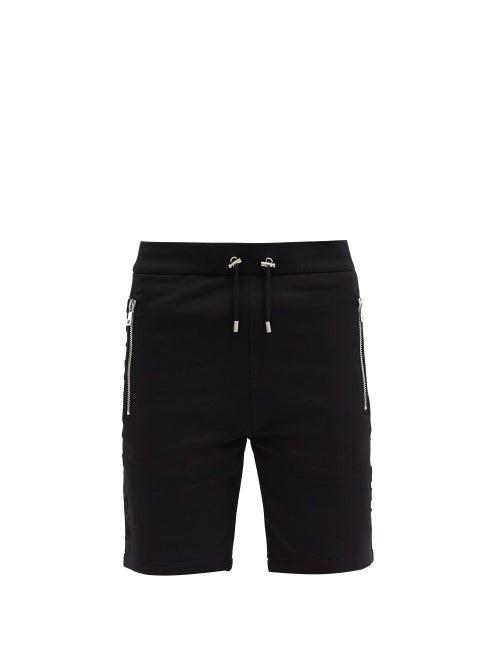 Matchesfashion.com Balmain - Logo-debossed Cotton-jersey Shorts - Mens - Black