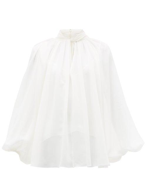 Matchesfashion.com Givenchy - Twist Neck Silk Chiffon Blouse - Womens - Ivory
