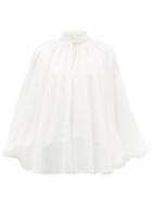 Matchesfashion.com Givenchy - Twist Neck Silk Chiffon Blouse - Womens - Ivory