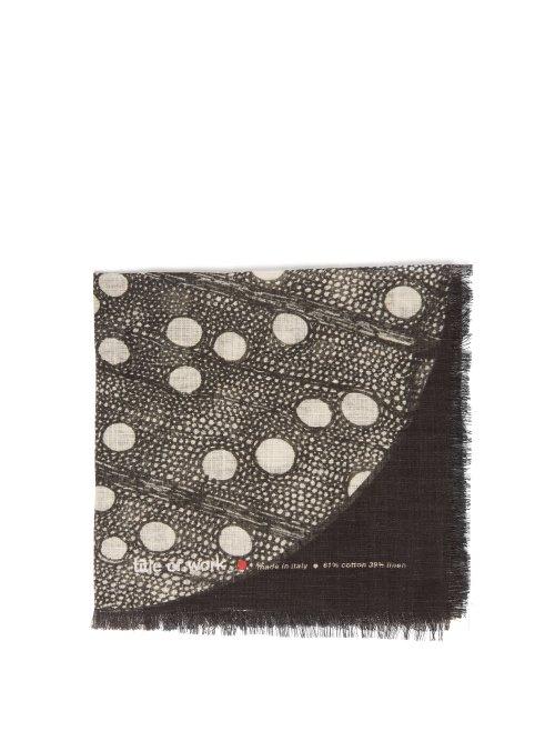 Matchesfashion.com Title Of Work - Bead Embellished Cotton Blend Pocket Square - Mens - Black