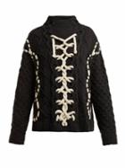 Matchesfashion.com Spencer Vladimir - On Deck Merino Wool Blend Sweater - Womens - Black White