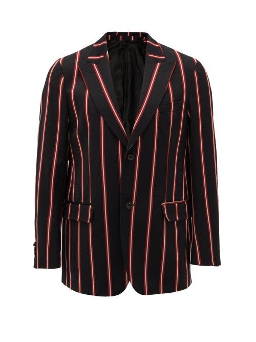 Matchesfashion.com Cobra S.c. - Single-breasted Pinstriped Wool Blazer - Mens - Black Red