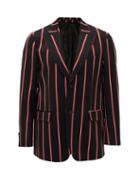 Matchesfashion.com Cobra S.c. - Single-breasted Pinstriped Wool Blazer - Mens - Black Red