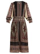 Matchesfashion.com Sea - Ezri Printed Crepe De Chine Dress - Womens - Brown Multi