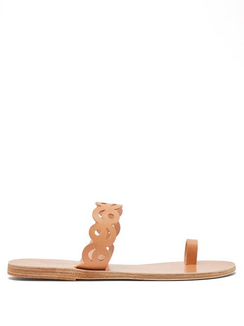 Matchesfashion.com Ancient Greek Sandals - Notia Cut Out-strap Leather Slides - Womens - Tan