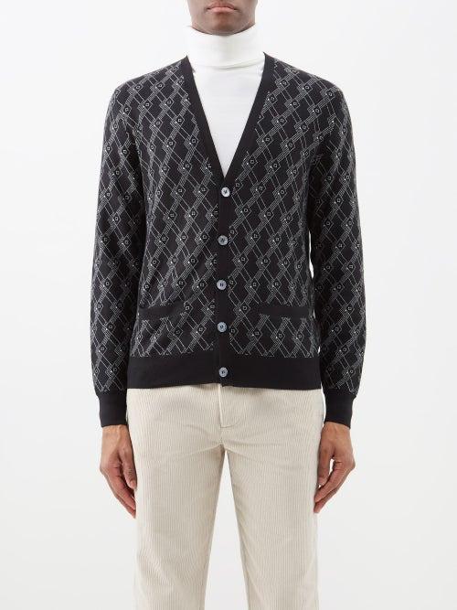 Ralph Lauren Purple Label - Jacquard Cashmere Cardigan - Mens - Black Multi