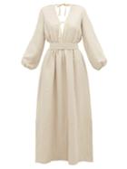 Matchesfashion.com White Story - Greta Linen Maxi Dress - Womens - Beige