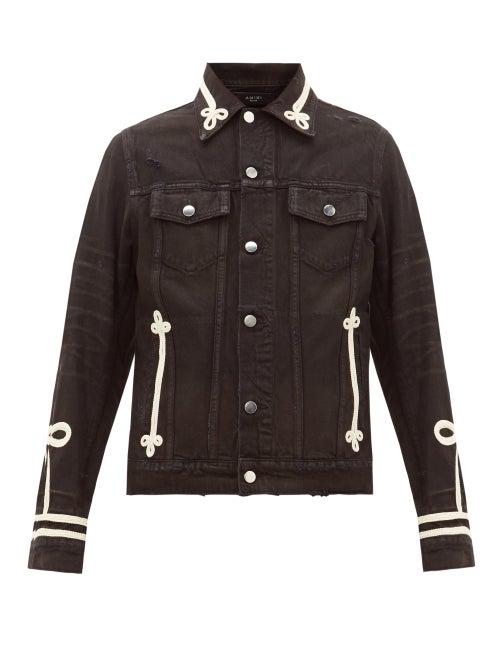 Matchesfashion.com Amiri - Passementerie Trim Denim Jacket - Mens - Black