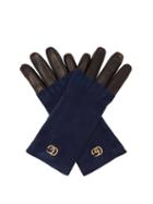 Matchesfashion.com Gucci - Gg Suede Gloves - Womens - Blue