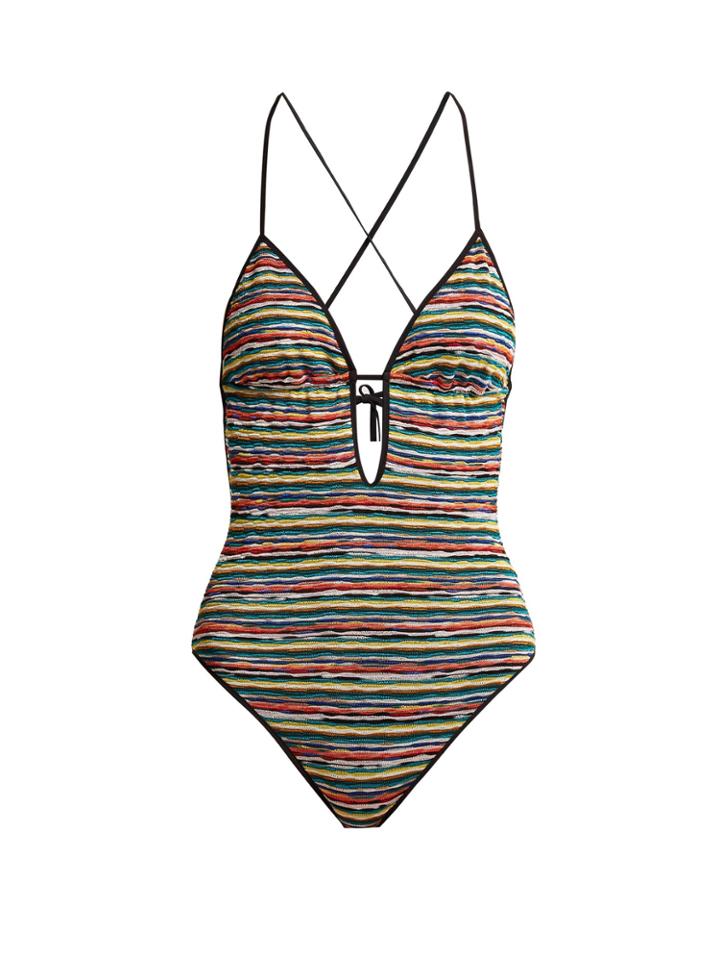 Missoni Mare Riga Striped-knit Swimsuit