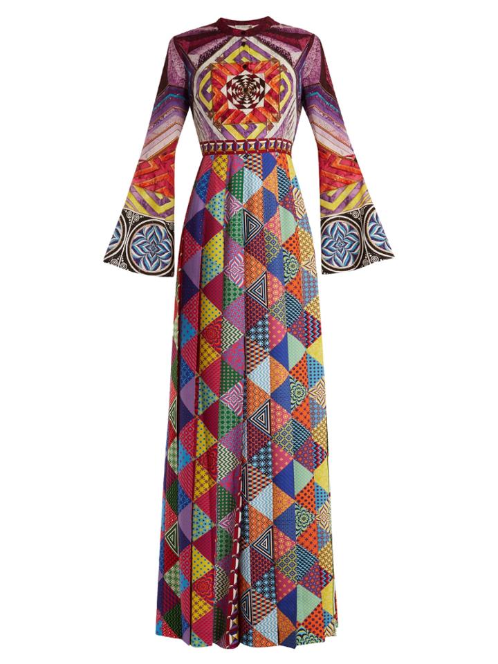 Mary Katrantzou Desmine Silk Crepe De Chine Gown