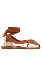 Matchesfashion.com Lvaro - X Thierry Colson Teresa Wraparound Leather Sandals - Womens - Brown White
