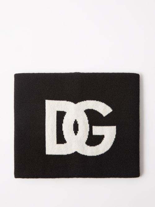 Dolce & Gabbana - Dg-logo Cashmere-blend Snood - Mens - Black White
