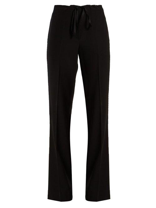 Matchesfashion.com Bottega Veneta - Wide Leg Wool Trousers - Womens - Black