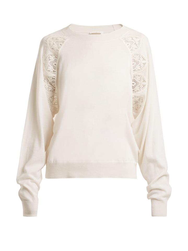 Chloé Lace-insert Wool Sweater
