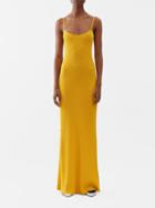 Chlo - Scoop-neck Ribbed Merino-blend Dress - Womens - Yellow
