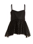 Isa Arfen Tutu Polka-dot Tulle-peplum Top
