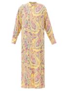 Matchesfashion.com Etro - Paisley-print Georgette Shirt Dress - Womens - Yellow Multi