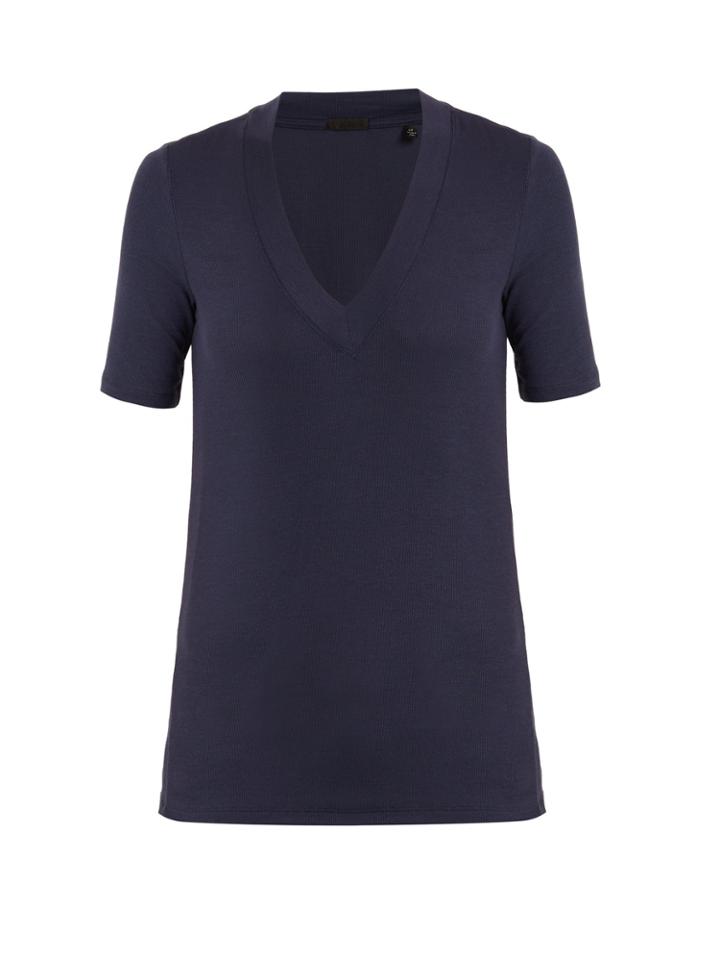 Atm V-neck Ribbed-knit T-shirt