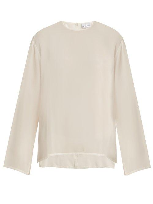Matchesfashion.com Raey - Split Side Silk Crepe Blouse - Womens - Ivory
