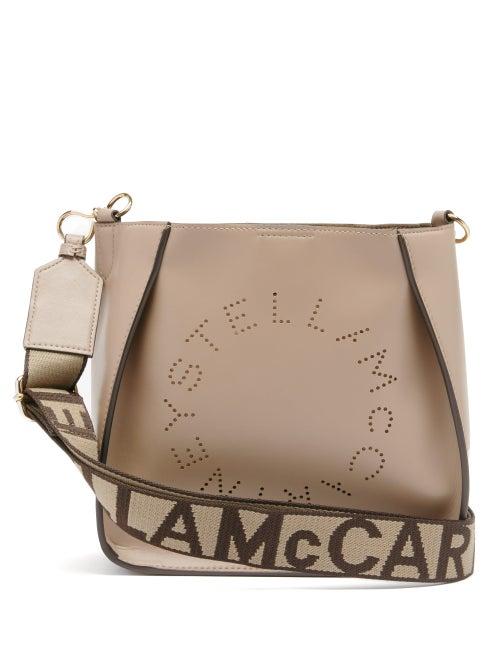 Matchesfashion.com Stella Mccartney - Perforated-logo Faux-leather Shoulder Bag - Womens - Light Purple