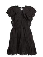Matchesfashion.com Sir - Leila Ruffled Cotton Mini Dress - Womens - Black