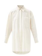 Matchesfashion.com Ssone - Astrid Organic Cotton-blend Shirt - Womens - Ivory