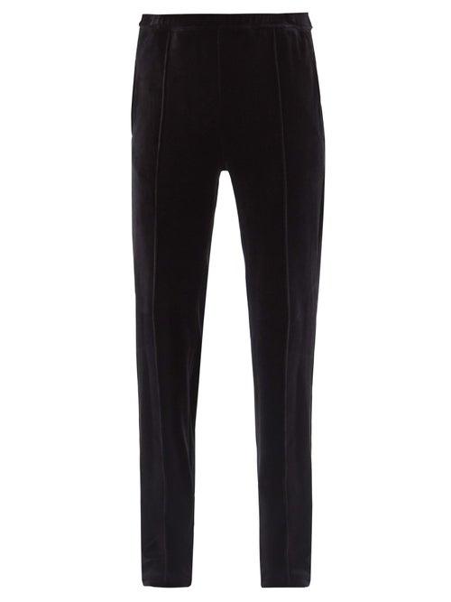 Matchesfashion.com Haider Ackermann - Cotton-velvet Straight-leg Track Pants - Mens - Black