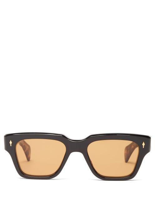 Matchesfashion.com Jacques Marie Mage - Fellini Square Acetate Sunglasses - Mens - Black