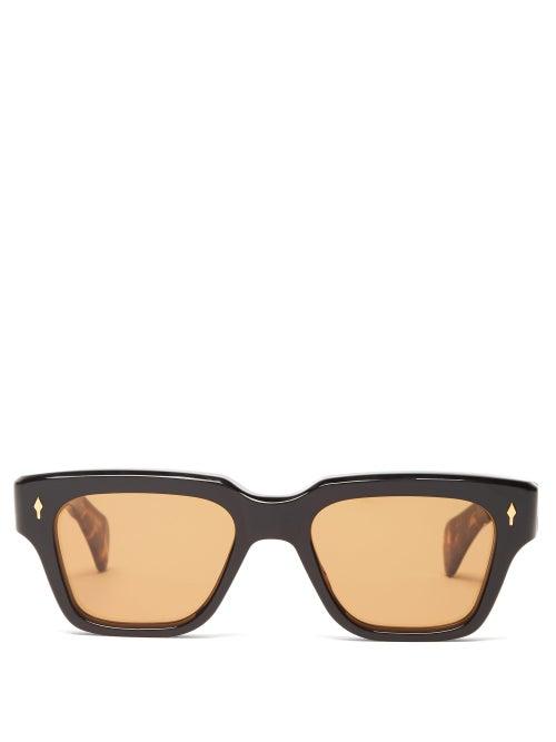 Matchesfashion.com Jacques Marie Mage - Fellini Square Acetate Sunglasses - Mens - Black