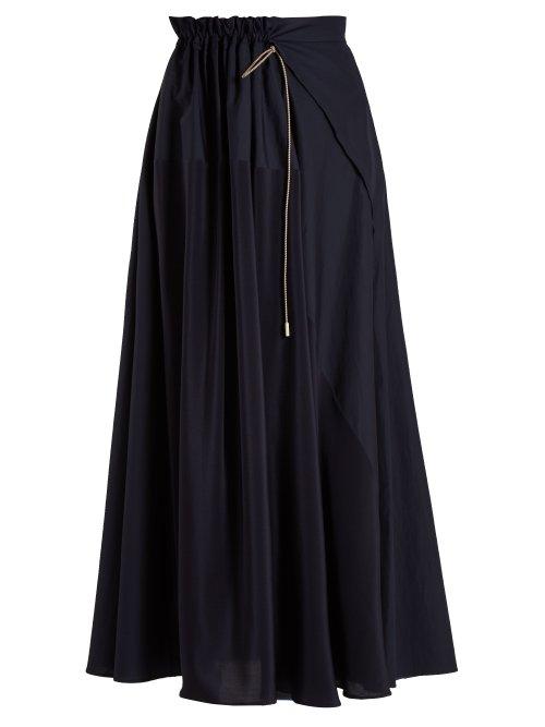 Matchesfashion.com Roksanda - Misha Drawstring Maxi Skirt - Womens - Navy