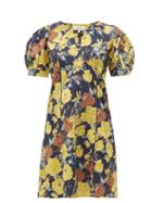 Matchesfashion.com Sea - Ella Floral Print Cotton Dress - Womens - Yellow Multi
