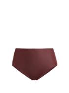 Matchesfashion.com Matteau - The High Waist Bikini Briefs - Womens - Burgundy