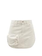 Ladies Rtw The Attico - Zip-pocket Cotton-canvas Mini Skirt - Womens - Ivory