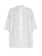 Y's By Yohji Yamamoto Point-collar Contrast-sleeve Shirt