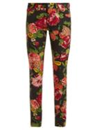 Matchesfashion.com Junya Watanabe - Floral Print Slim Fit Jeans - Womens - Black Multi
