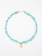 Hermina Athens - Tche Howalite & Gold-plated Necklace - Womens - Blue Multi