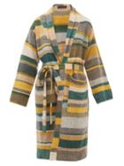 Matchesfashion.com The Elder Statesman - Belted Long Line Striped Cashmere Cardigan - Womens - Multi