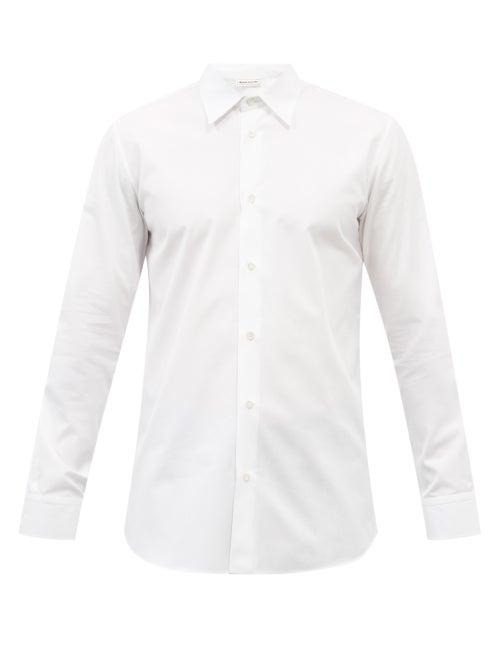 Alexander Mcqueen - Graffiti Logo-print Cotton-poplin Shirt - Mens - White