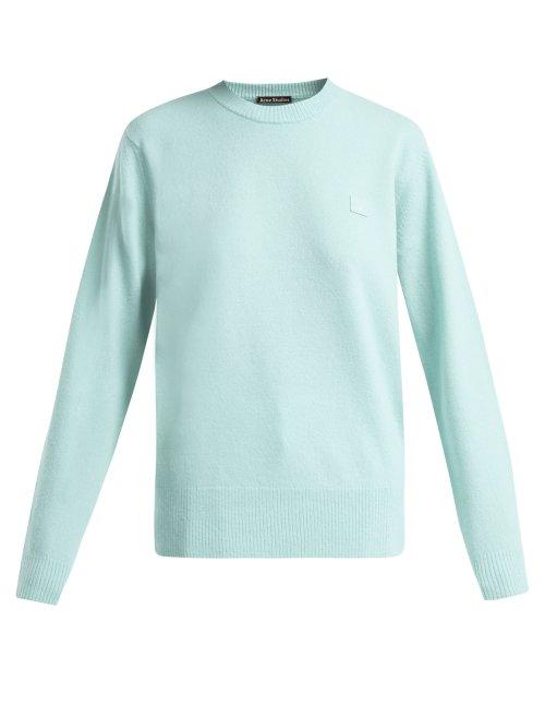 Matchesfashion.com Acne Studios - Nalon Face Wool Sweater - Womens - Light Green