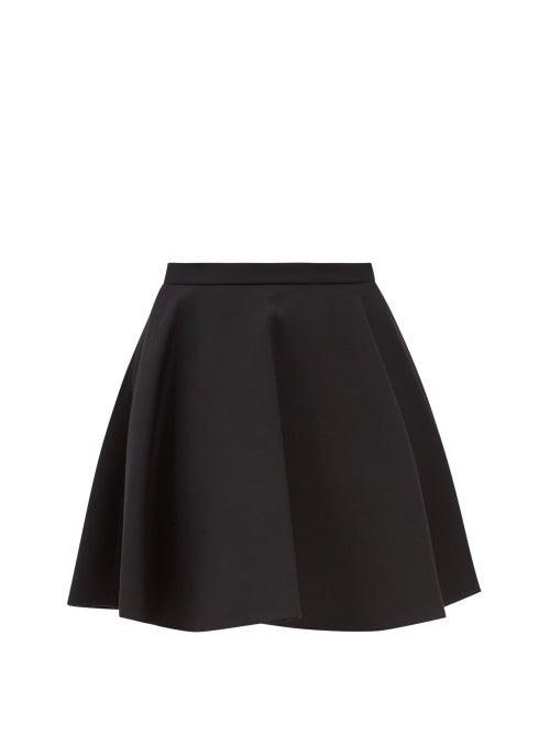 Valentino - Crepe Couture Flared Wool-blend Skirt - Womens - Black