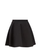 Valentino - Crepe Couture Flared Wool-blend Skirt - Womens - Black
