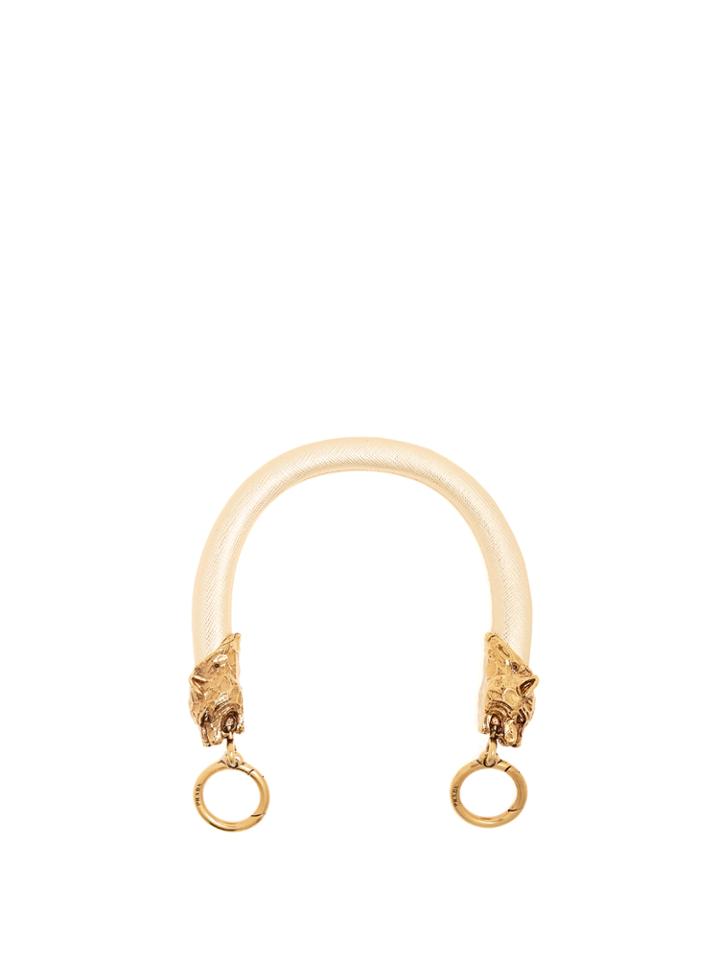 Prada Tiger Head Saffiano-leather Bag Strap