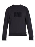 Matchesfashion.com Ami - Logo Appliqu Cotton Sweatshirt - Mens - Navy