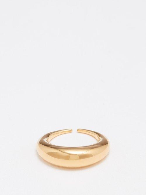Bottega Veneta - Spine 18kt Gold-plated Sterling-silver Ring - Womens - Yellow Gold