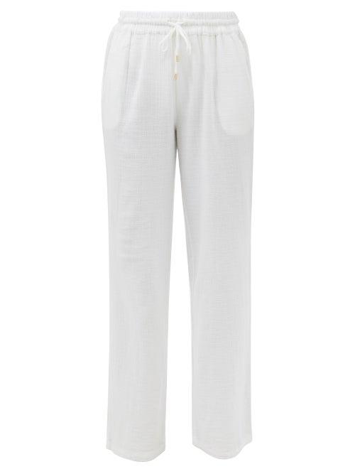 Melissa Odabash - Krissy Drawstring Cotton-voile Trousers - Womens - White